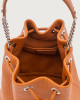 Orciani Nest Soft grained leather mini bucket bag Grained leather Honey