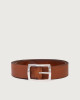 Orciani Hunting Double reversible leather belt 3,5 cm Leather, Suede leather Honey