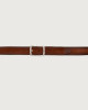 Orciani Hunting Double reversible leather belt 3,5 cm Leather, Suede leather Honey