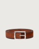 Orciani Hunting Double reversible leather belt 3,5 cm Leather, Suede leather Honey