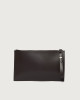 Orciani NoBuckle Alba leather pouch with wristband Smooth leather Chocolatee