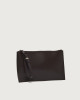 Orciani NoBuckle Alba leather pouch with wristband Smooth leather Chocolatee