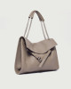 Orciani Venus Soft Midi grained leather shoulder bag Grained leather taupe