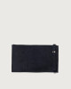 Orciani NoBuckle Peach suede leather pouch with wristband Suede leather blu