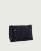 Orciani NoBuckle Peach suede leather pouch with wristband Suede leather blu
