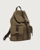 Orciani Jones Safari canvas and leather backpack Leather & fabric Chocolate