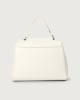 Orciani Sveva Soft Midi leather shoulder bag with shoulder strap Grained leather White