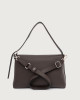 Orciani Nana Soft Midi leather shoulder bag with strap Grained leather Chocolate