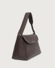 Orciani Nana Soft Midi leather shoulder bag with strap Grained leather Chocolate