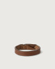 Orciani Bull leather Nobuckle bracelet with silver detail Leather Brown