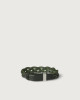 Orciani Walk leather Nobuckle bracelet with silver detail Leather Green
