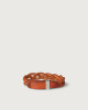 Orciani Walk leather Nobuckle bracelet with silver detail Leather Orange