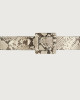 Orciani Diamond high waist python leather belt with covered buckle Python Leather White