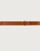 Orciani Bull monogram leather belt 3,5 cm Bull hide Cognac