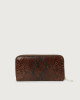 Orciani Diamond large python leather wallet with zip Python Leather Cocoa