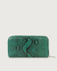 Orciani Diamond large python leather wallet with zip Python Leather Emerald Green