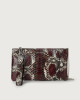Orciani Naponos python leather pouch with wristband Python Leather Bordeaux