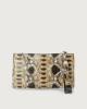 Orciani Naponos python leather pouch with wristband Python Leather Sand