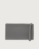 Orciani Micron leather pouch with wristband Grained leather Light grey