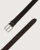 Orciani Camoscio cocco suede and crocodile leather belt Crocodile Leather, Suede Chocolate