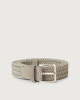 Orciani Nature fabric and suede belt Canvas Light grey