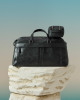 Orciani Skyline leather duffle bag with shoulder strap Leather Black