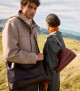 Orciani Sveva Longuette Soft leather handbag with strap Grained leather bordeaux