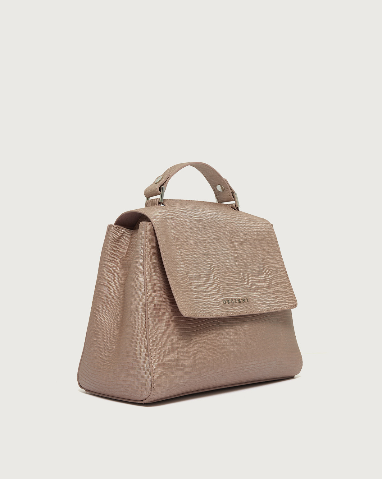ORCIANI Sveva Shadow Small leather handbag with strap, color pink