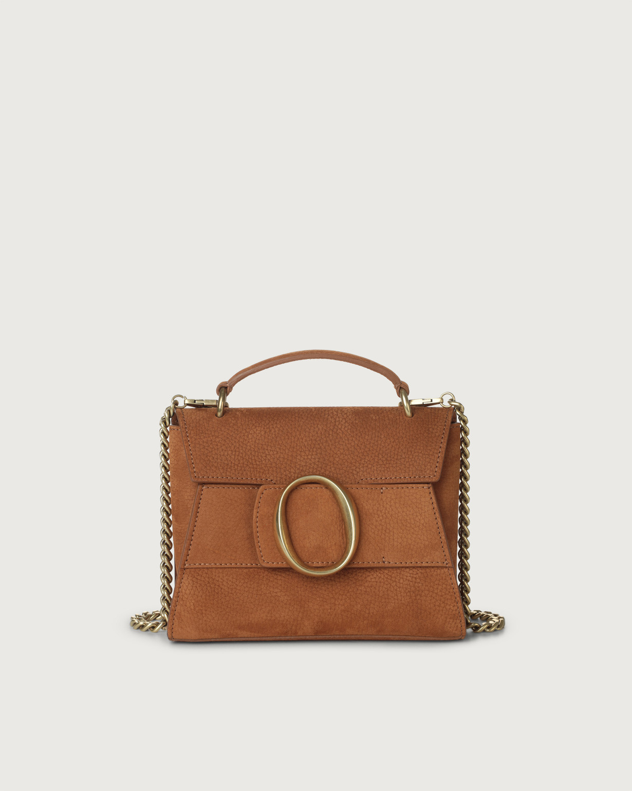 ORCIANI Ofelia Nabucco nubuck leather mini bag with strap color Brandy