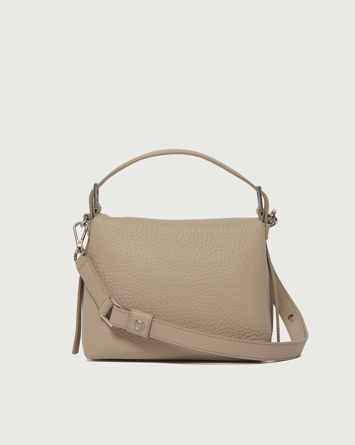 ORCIANI Nana Soft Small leather handbag with strap, color Sand