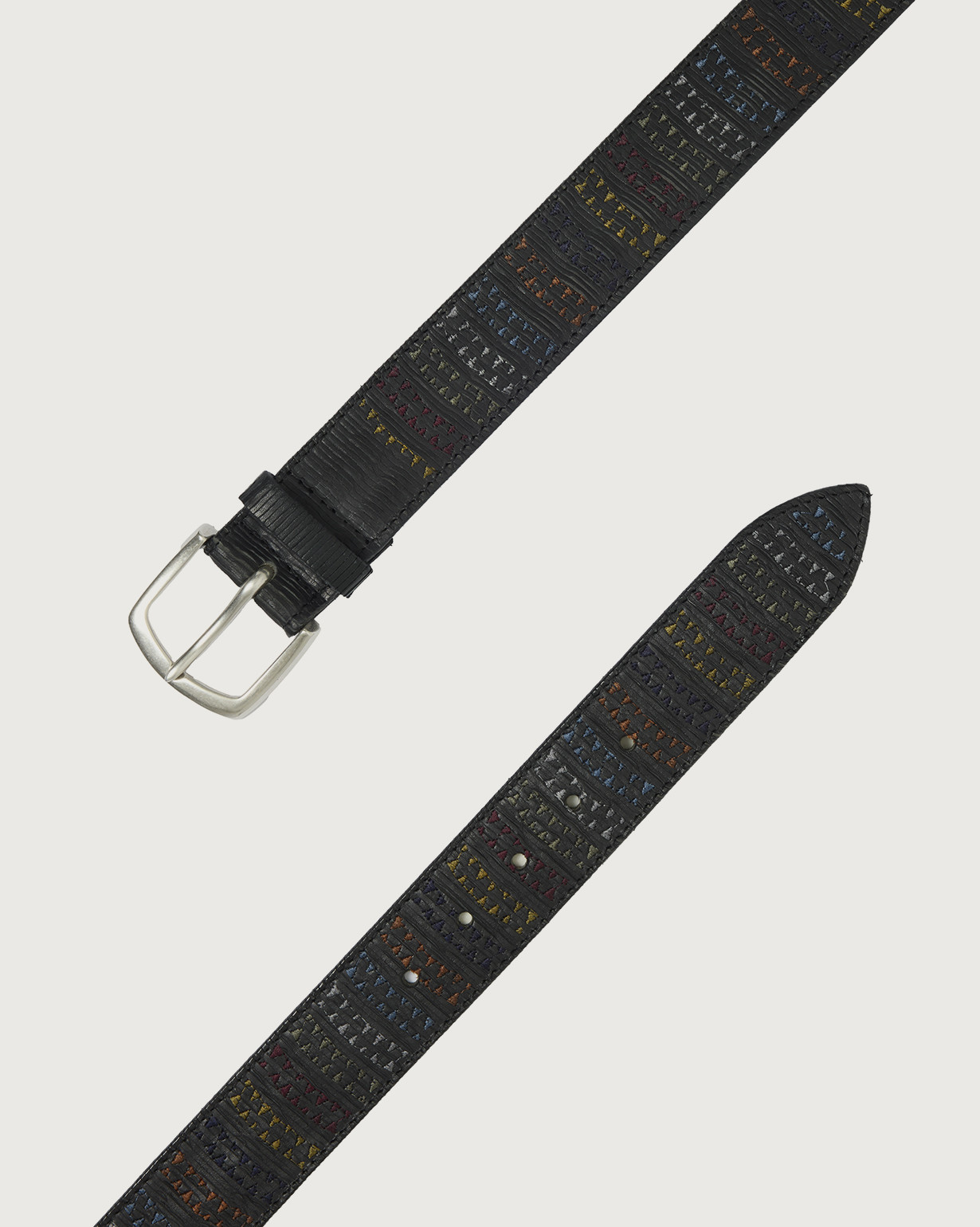 ORCIANI Blade Trait leather belt 4 cm, color Black