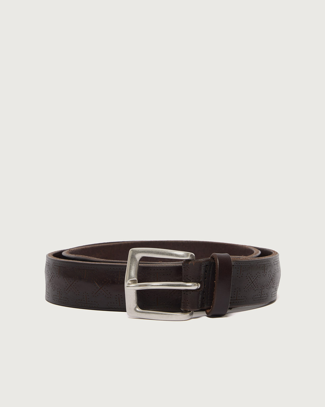 ORCIANI Bull Soft leather belt 3,5 cm, color Chocolate