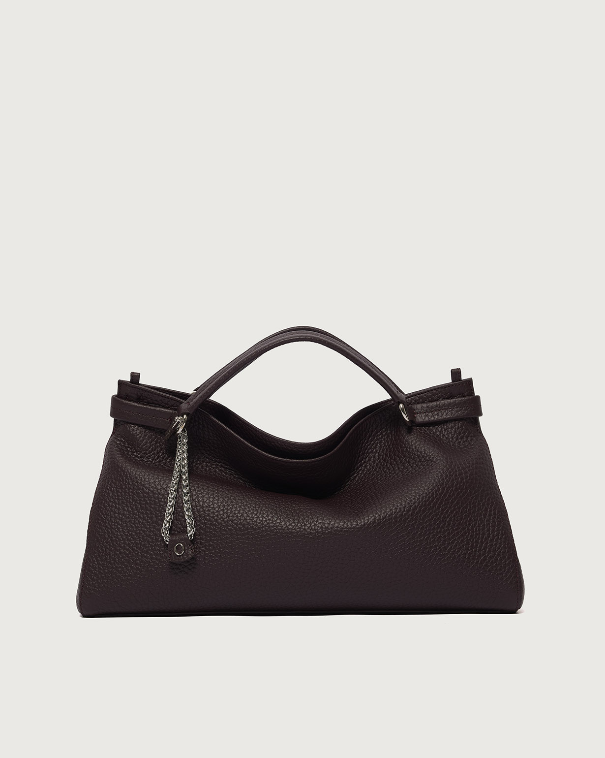 ORCIANI Virgo Soft Midi leather handbag, color Burgundy