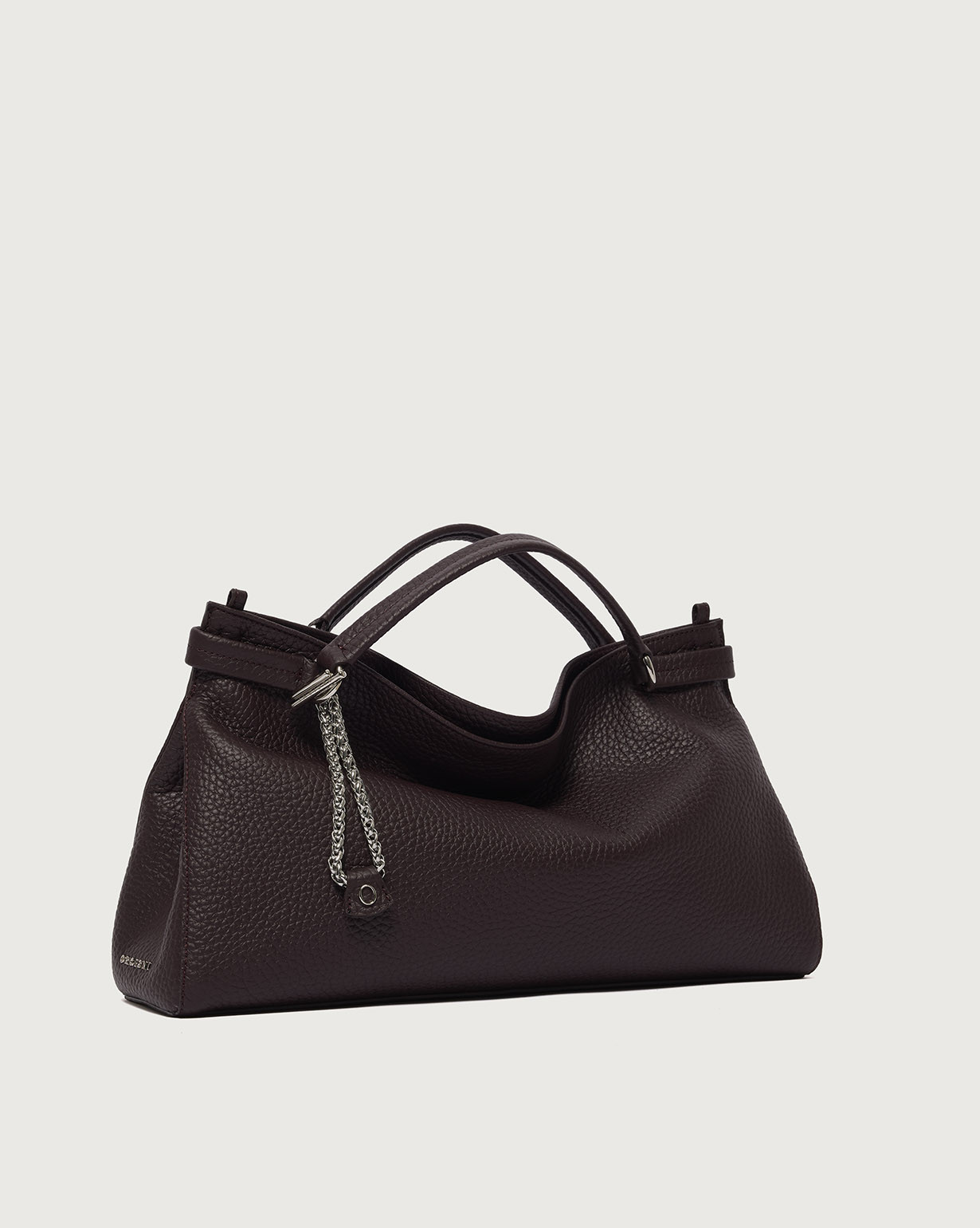ORCIANI Virgo Soft Midi leather handbag, color Burgundy