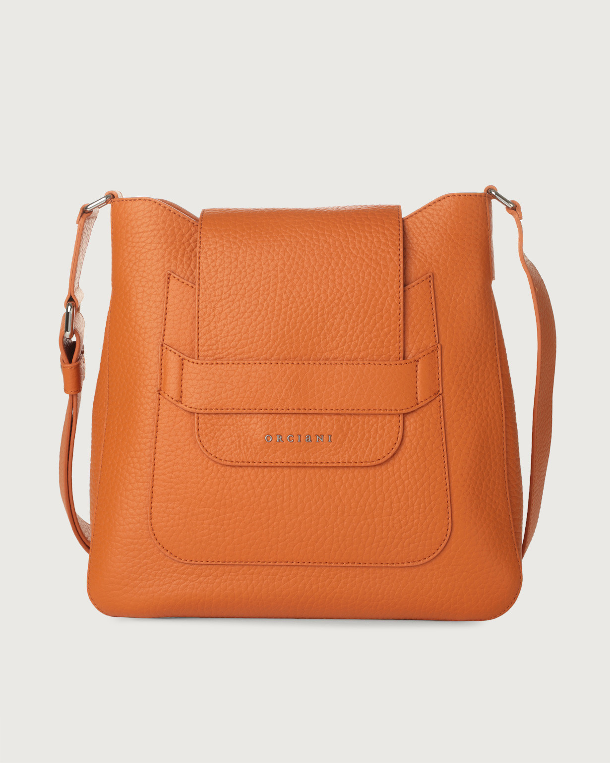 ORCIANI Dama Soft Leather Bag With Shoulder Strap Color Orange