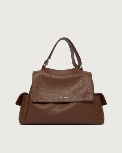 Sveva Sense Cargo Midi leather shoulder bag with strap