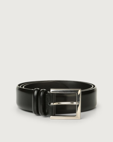 Calf classic leather belt 3 cm
