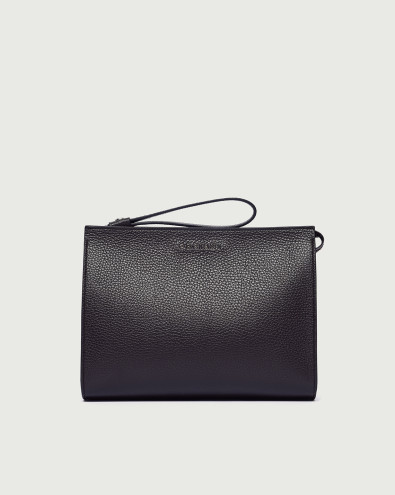 Micron large leather pouch with wristband