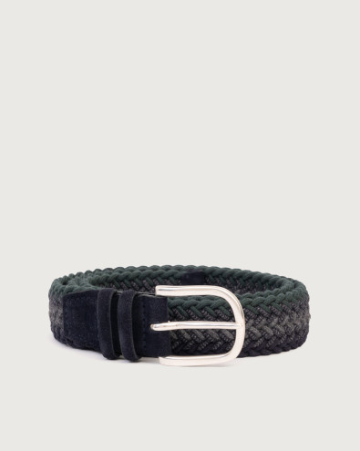 Funded Elast stretch wool and suede belt 3,5 cm