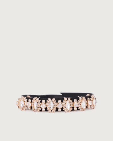 Nappa B tied jewel leather belt