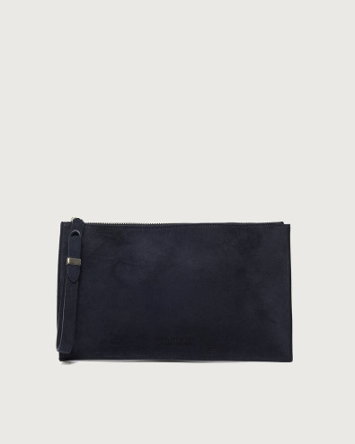 NoBuckle Peach suede leather pouch with wristband