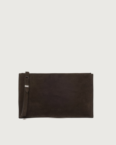NoBuckle Peach suede leather pouch with wristband