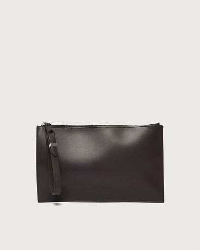 NoBuckle Alba leather pouch with wristband
