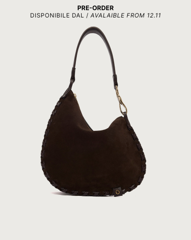 Chaos Peach Cross Small suede leather shoulder bag with strap