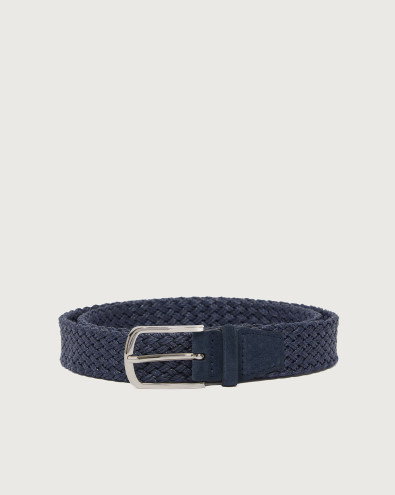 Braided fabric and suede belt 3 cm XU0125