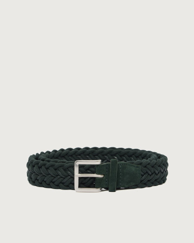 Stretch fabric and suede belt 3,5 cm XU0144