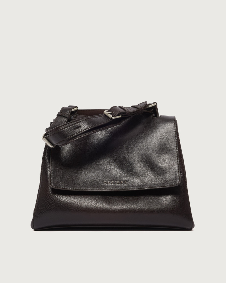 Sveva Lagoon Midi leather shoulder bag with strap