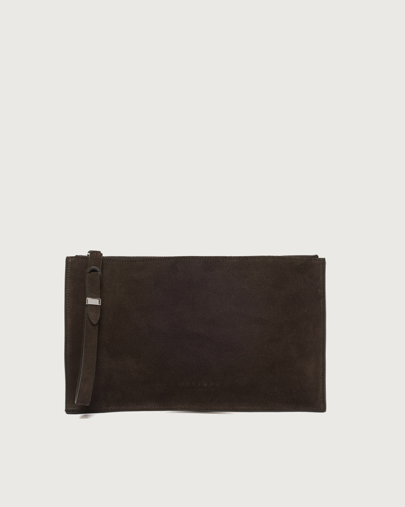NoBuckle Peach suede leather pouch with wristband