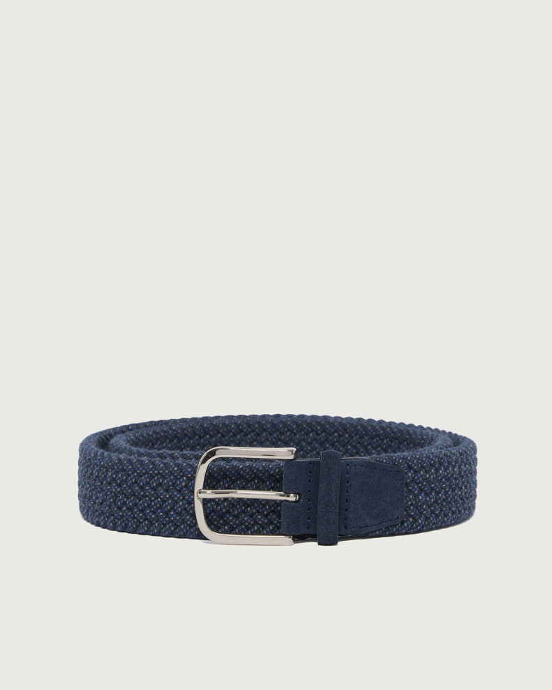 Boucl&eacute; braided wool stretch belt