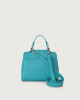 Orciani Sveva Vanity Mini leather handbag with shoulder strap turquoise